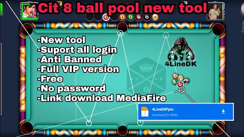 Hack 8 ball pool Aim 4Line terbaru 2022 anti banned suport android 11 bisa login Facebook