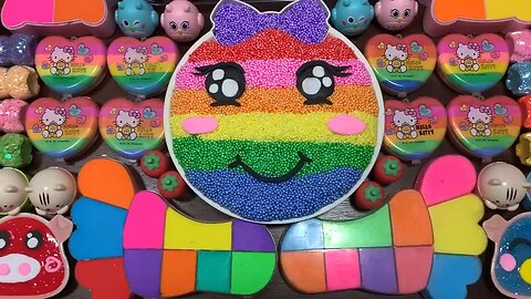 Making Colorful Makeup and clay mixing random slime#21