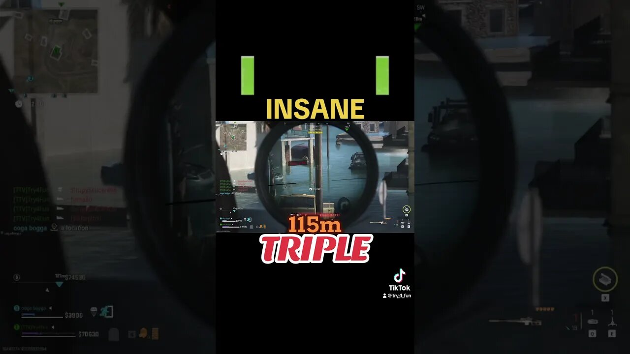 INSANE TRIPLE SNIPE! #mw2 #gaming #sniper #shorts