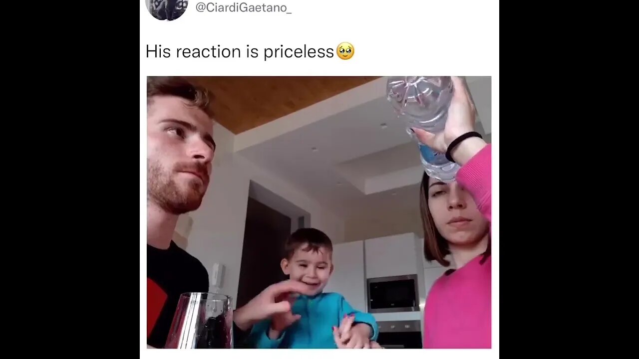 A toddler's adorable reaction to their family time