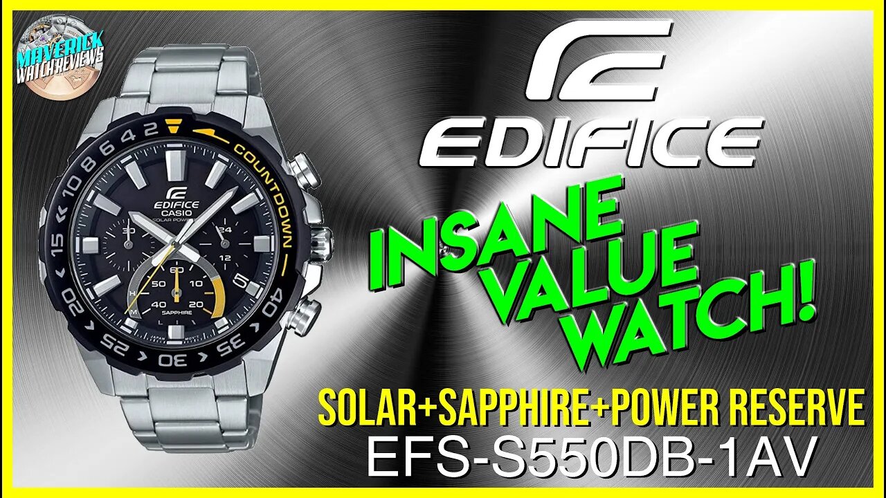 Insane Value Watch! | Edifice Solar Sapphire Quartz Chronograph 100m EFS-S550DB-1AVCR Unbox & Review