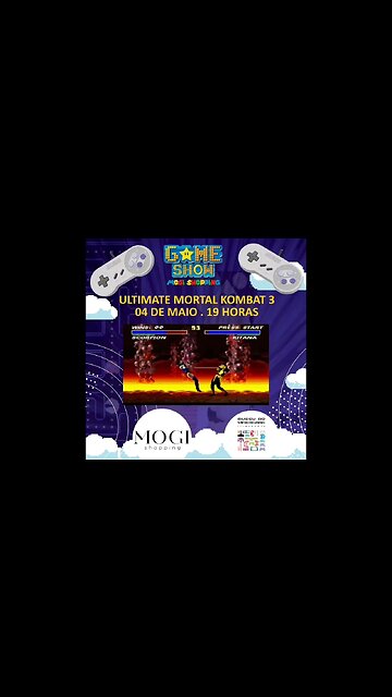 🕹🎮💀 TORNEIO DE MORTAL KOMBAT 3 ULTIMATE do Museu do Videogame Itinerante no MOGI SHOPPING.