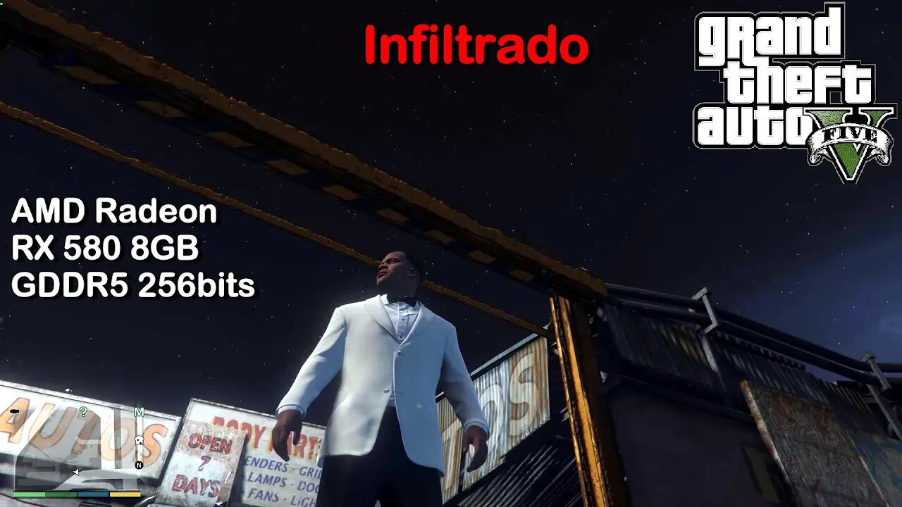 Infiltrado - GTA 5 - na AMD Radeon RX 580 8GB GDDR5 256bits