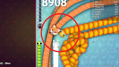 The little magot spawned right in front of me. You have to be kidding me [#snake.io #snake #worm ]