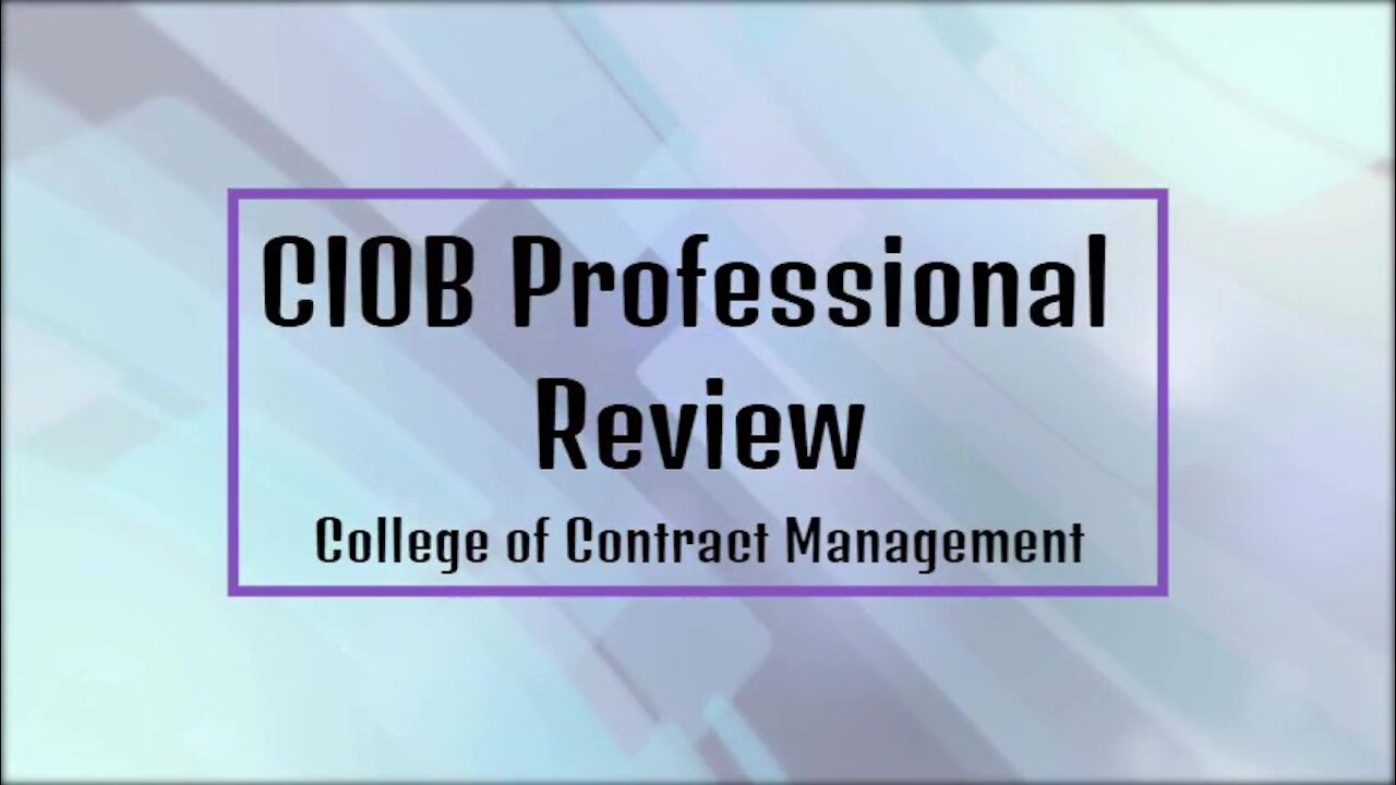 CIOB Professional Review