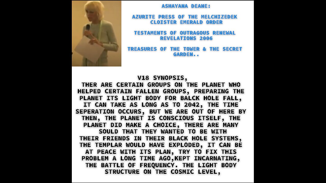 V18 SYNOPSIS, THERE ARE CERTAIN GROUPS ON THE PLANET WHO HELPED CERTAIN FALLEN GROUPS, PREPARING THE