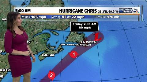 Hurricane Chris creating rip currents along U.S. east coast