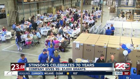 Stinson's celebrates 70th anniversary by giving back to the community