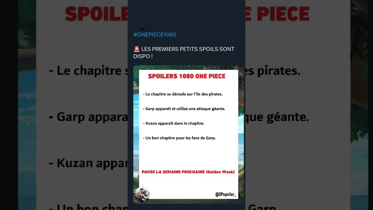 #ONEPIECE1080 🚨 LES PREMIERS PETITS SPOILS SONT DISPO