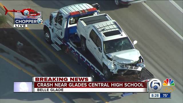 Two-vehicle crash near Glades Central High School