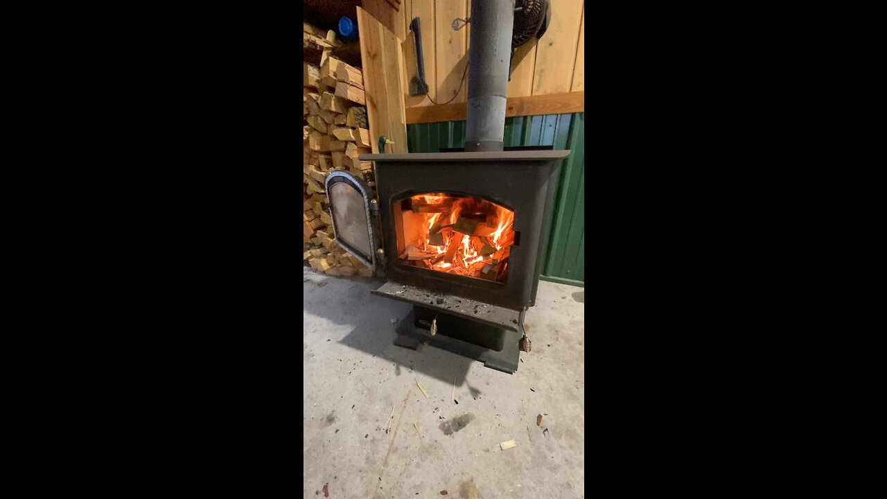 Peaceful fire in the barn