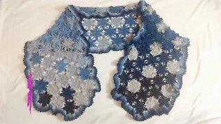 Crochet Shawl Snowflakes Ombre (How-to Lace Shawl Tutorial)