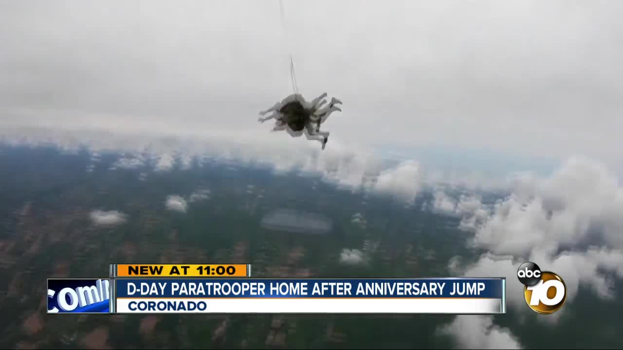 D-Day paratrooper home after anniversary jump