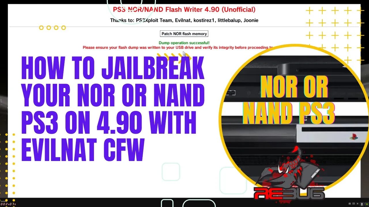 How To Jailbreak Your NOR or NAND PS3 On 4.90 With Evilnat CFW