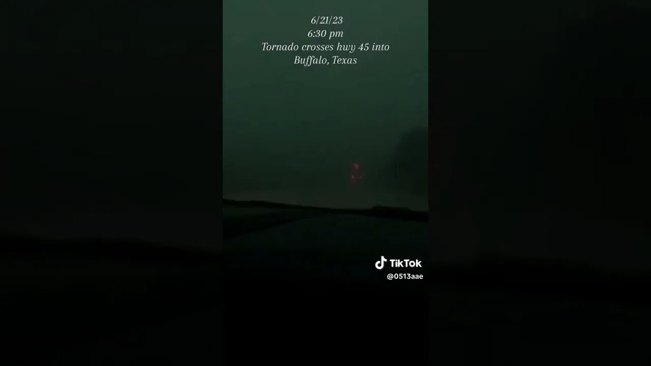 this was yesterday when a tornado cross road it's dark no one can see the tornado