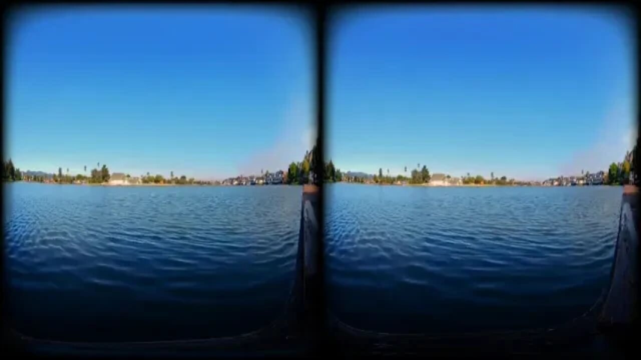 VR ! 180° ! Calm Lake Waves and Sounds to Relax 4K 25 Minutes