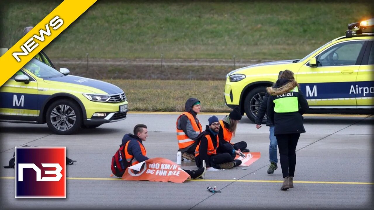 STICKY SITUTATION on Airport Runway After Climate Terrorists Strike Again