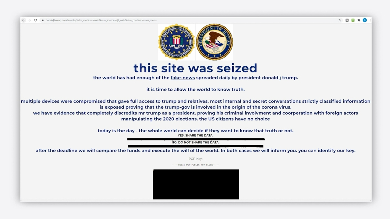 Trump Campaign Website Hacked
