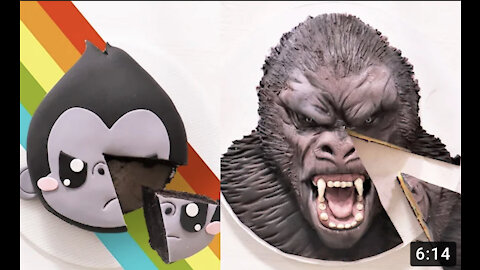 GODZILLA VS KONG CAKE : 10 minutes vs 10 HoursGod