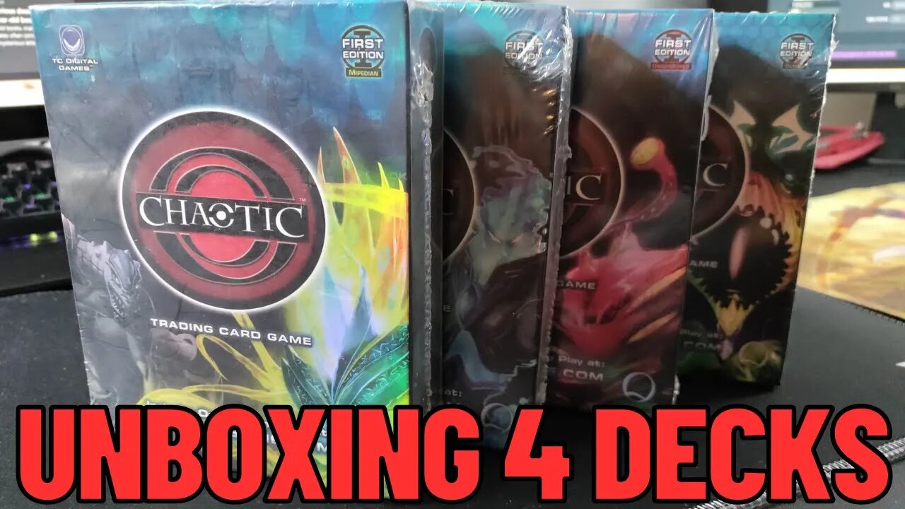 Chaotic TCG - Unboxing 4 M'arrillian Invasion starter decks!