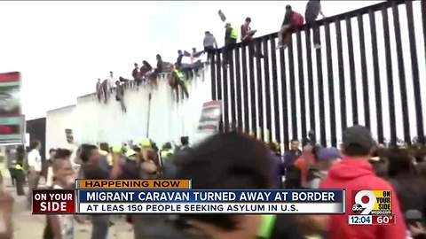 Migrant caravan turned away at border