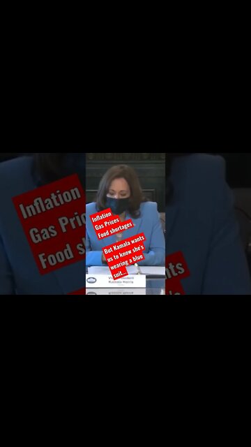 Kamala wants us to know she's wearing a blue suit...