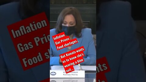 Kamala wants us to know she's wearing a blue suit...