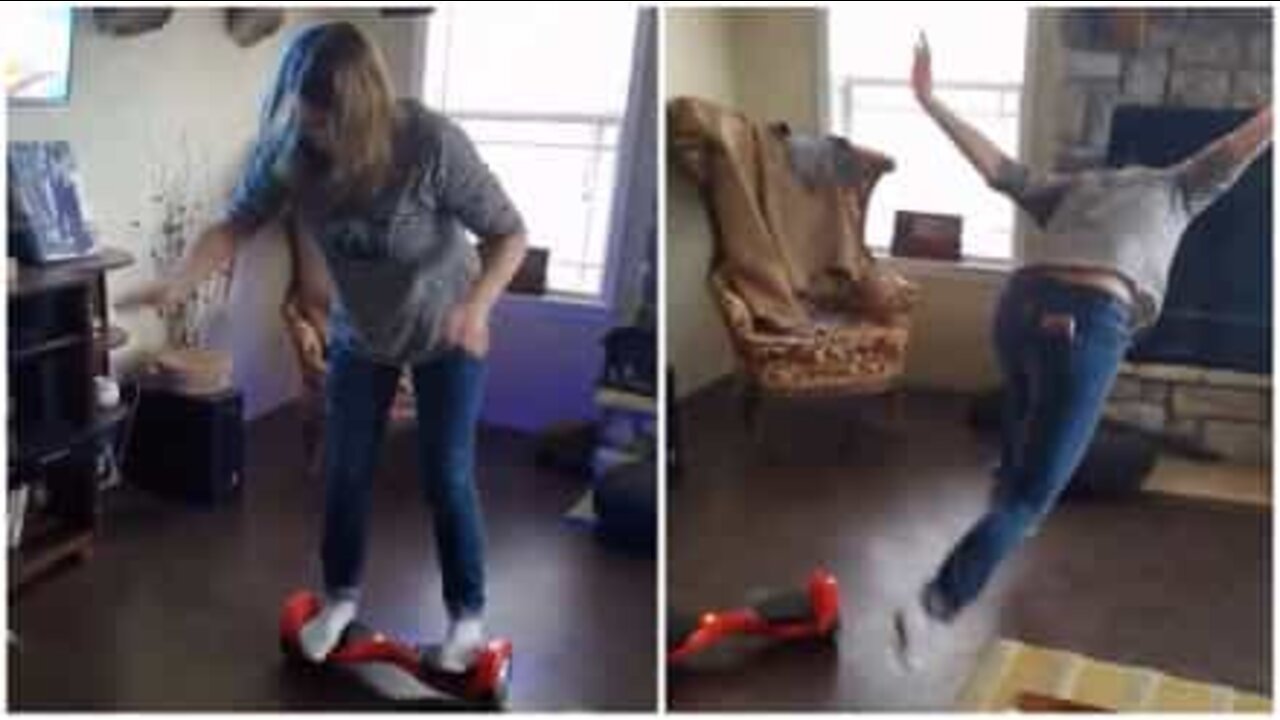 Mamie s'essaie au hoverboard