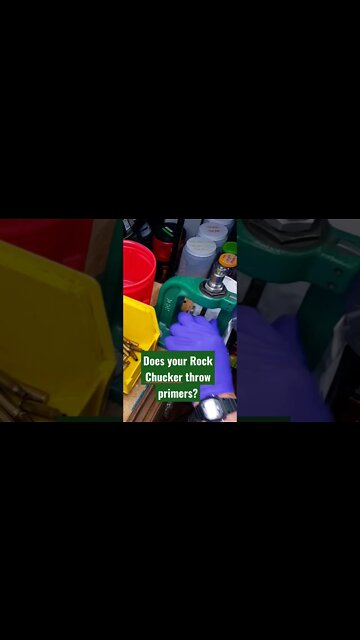 Even The Tactical Spent Primer Deflector Shield Is No Match For The Rock Chucker Throwing Primers!