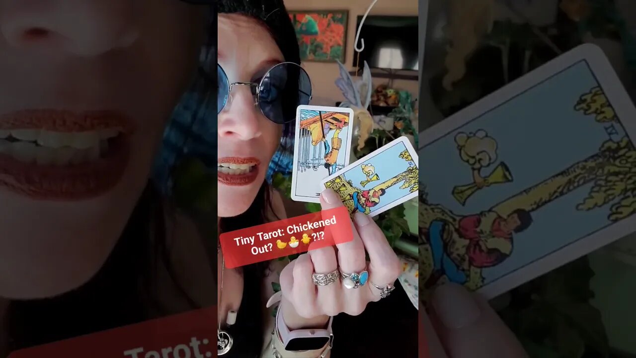 Tiny Tarot: Chickened Out? 🐤🐣🐥?!? #tinytarot #tarot #dailytarot #lowkeymagickal #abundance