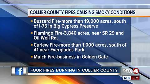 Collier County fires causing smokey conditions