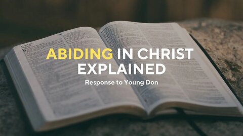 What does it mean to ABIDE IN Christ? - John 15:4-6 Explained (Response to Young Don)