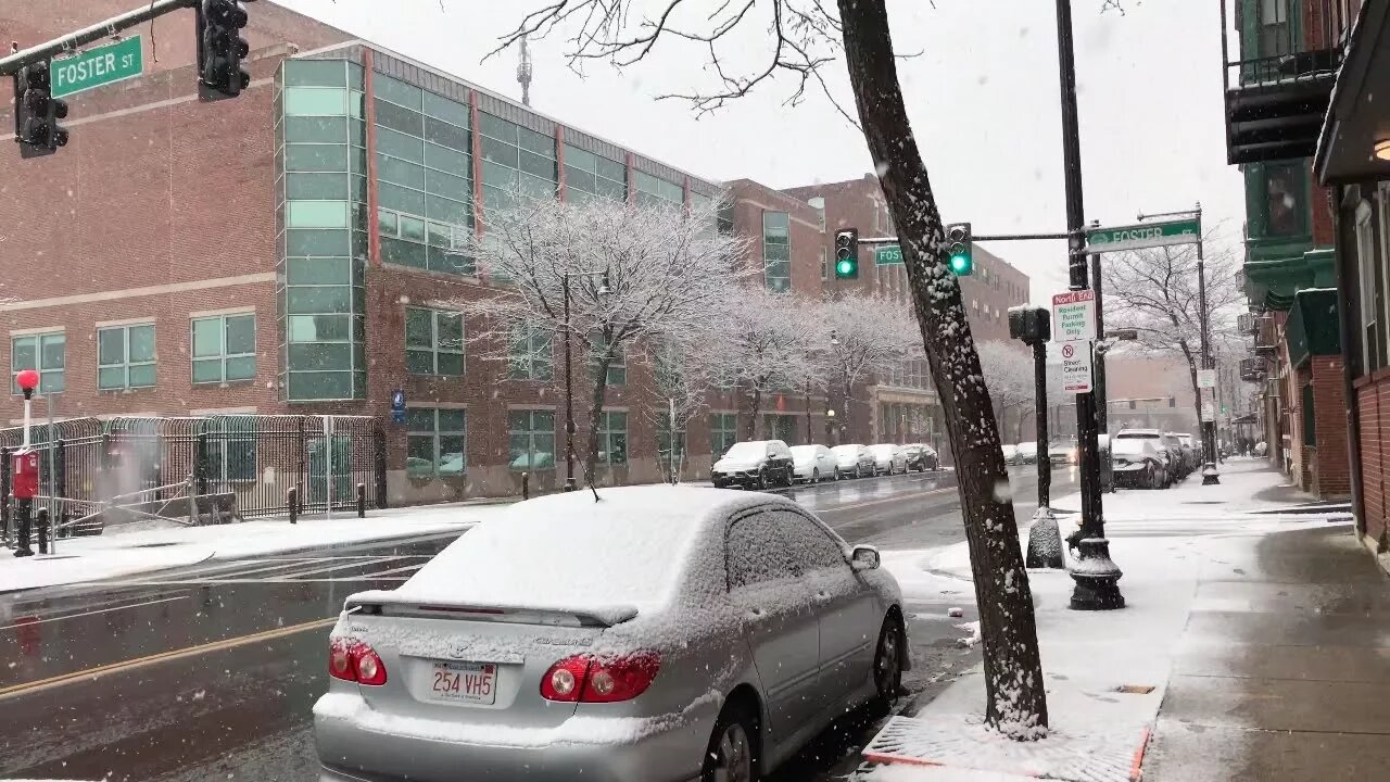 First time Snowing in the North End of Boston!