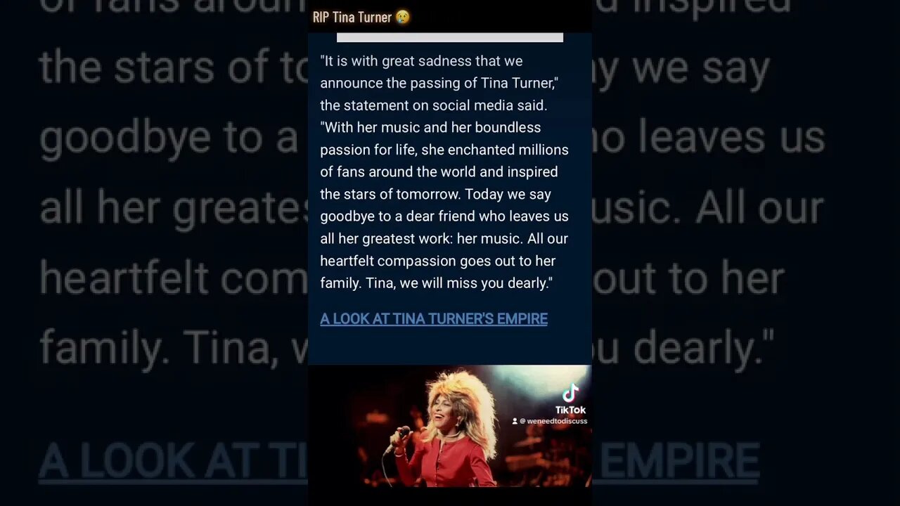 #News #Sad #TinaTurner #Departed #RIP #Tragic #Loss #AwardWinning #RoleModels Tina Turner dead at 83