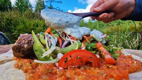 Delicious Beef Kebabs Cooked over the Fire �� ASMR cooking