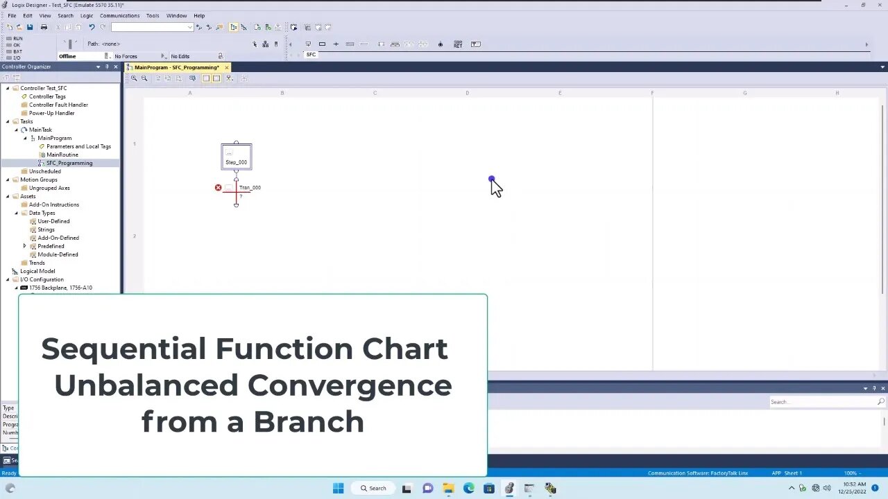 Sequential Function Chart Unbalanced Convergence