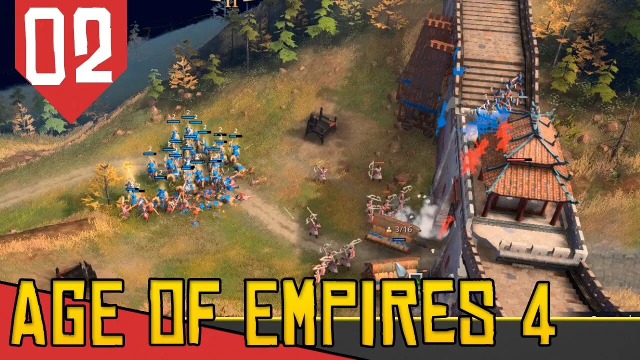 Escalando a GRANDE MURALHA DA CHINA- Age of Empires 4 #02 [Série Gameplay PT-BR]