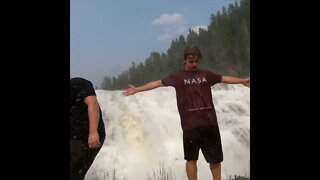 SOAKED! Subscribe for more! #short #travel #mountains #camping #hiking #video #amazing #waterfall