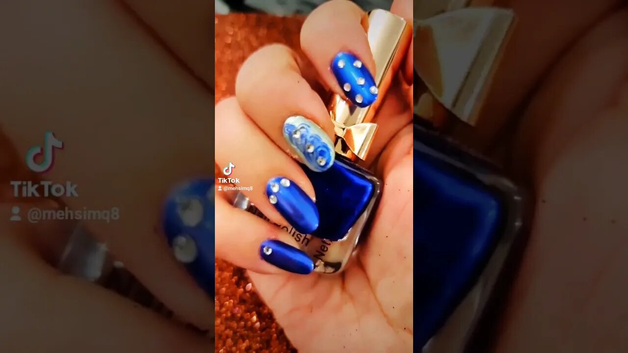 blue nails 💙 #shortsfeed #nailart #nails #ytshorts #nailpolish #nailshort #mehsimcreations