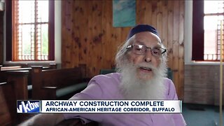 Construction on archway to mark African American Heritage Corridor Complete