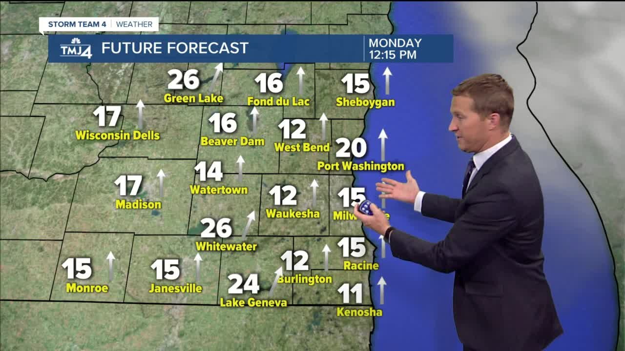 Windy, mild start to the week