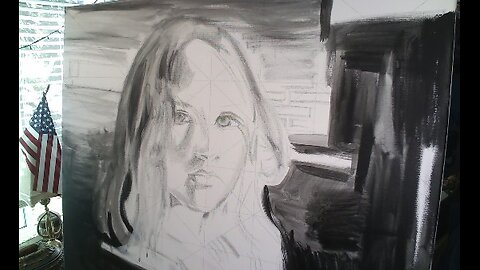 acrylic graphite underdrawing/painting for new oil portrait