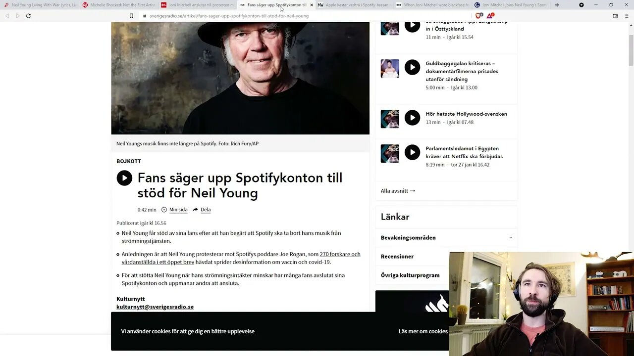 Neil Young/Joni Mitchell VS Spotify/Joe Rogan! Homofober och Rasister vs yttrandefrihet?