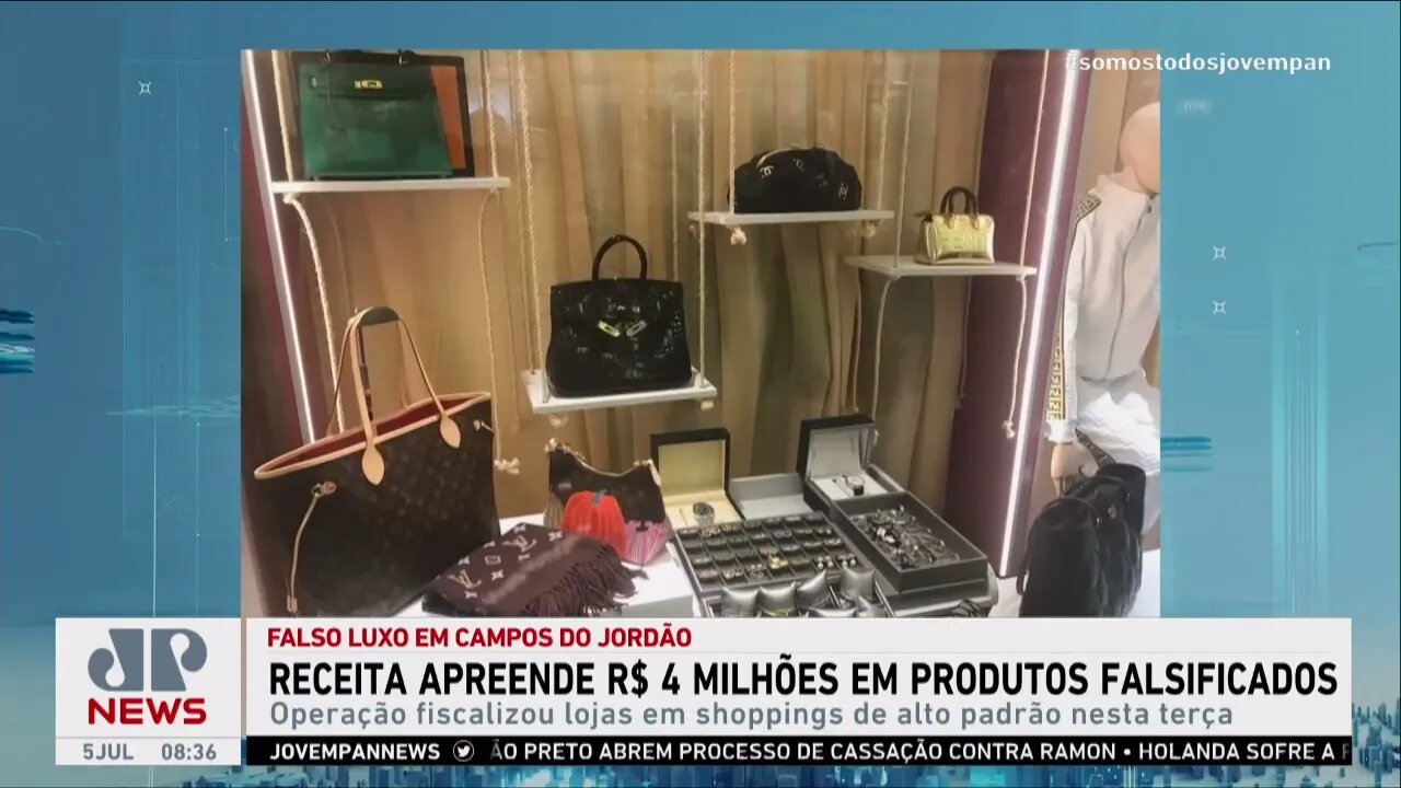 Receita Federal apreende R$ 4 milhões em mercadorias de luxo falsificadas em Campos do Jordão