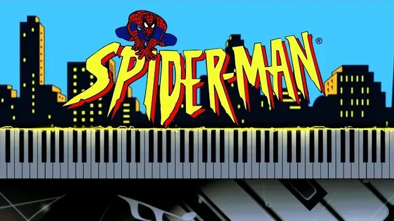 Classic Spider-Man theme song on piano