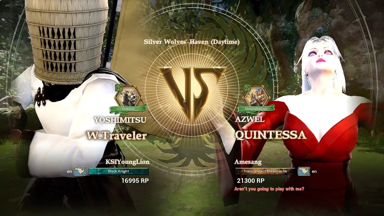 W. Traveler (KSIYoungLion) VS Quintessa (Amesang) (SoulCalibur™ VI: Online)