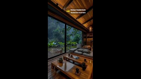 Relax in a cozy room on a rainy day, surrounded by the soothing sounds of melodic water droplets.