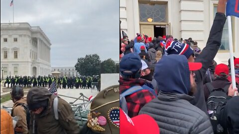 Police stand around as protesters meander into Capitol on J6