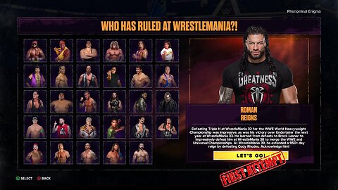 WWE 2k24 Final Match Showcase Wrestlemania Royal Rumble Attempt 1 Roman Reigns