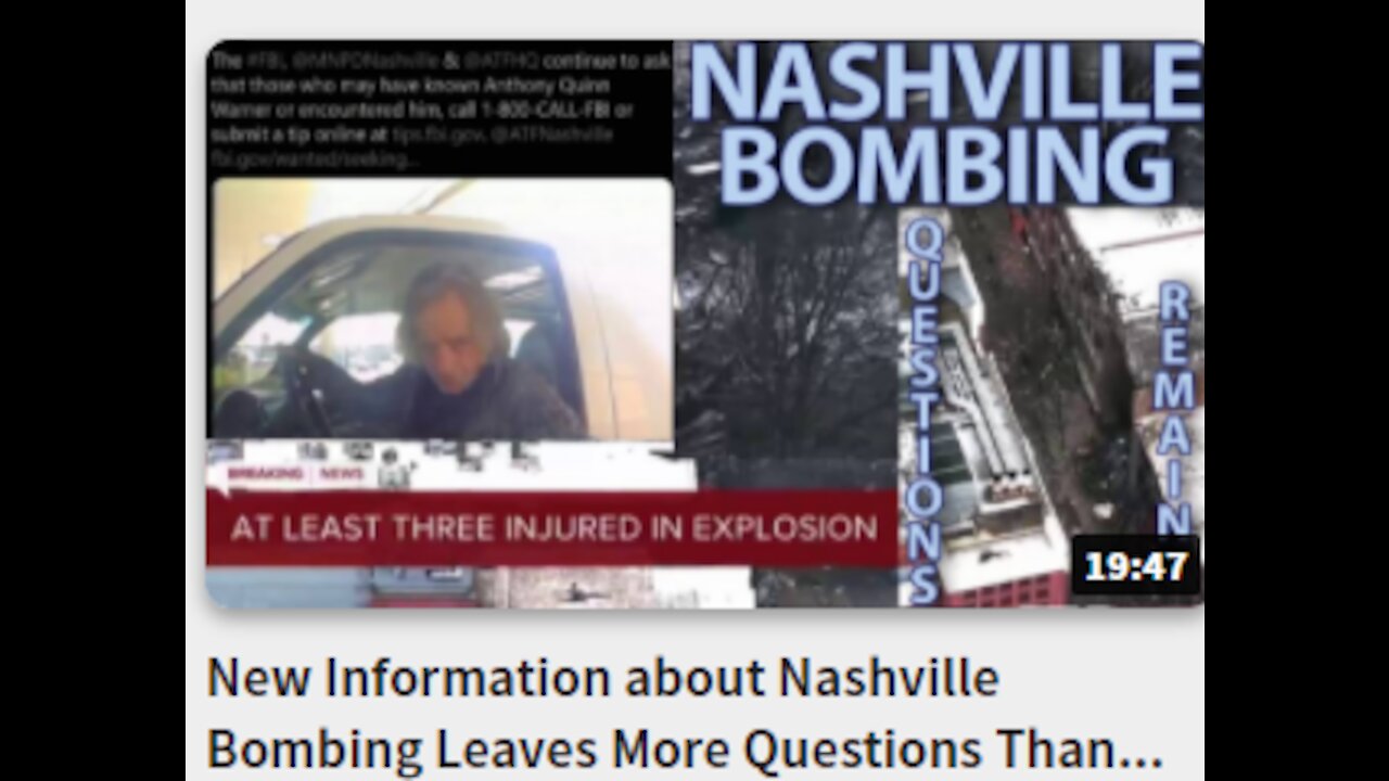 New Information about Nashville Bombing - Leaves More Questions Than Answers